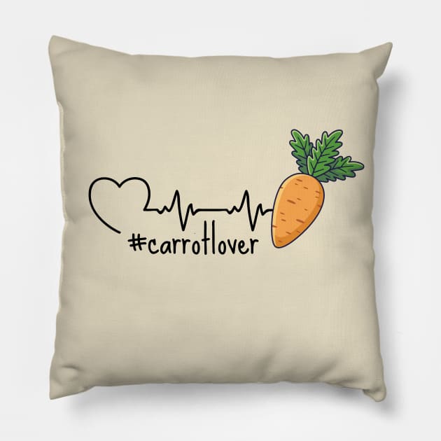 Carrot In A HeartBeat Pillow by DesignArchitect
