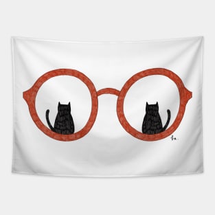 Cat in the Glasses Tapestry