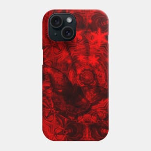 Butterfly and fractal in black and blood red Phone Case