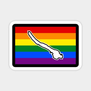 Galiano Island BC - Rainbow Pride Flag - LGBTQ Colours - Galiano Island Magnet