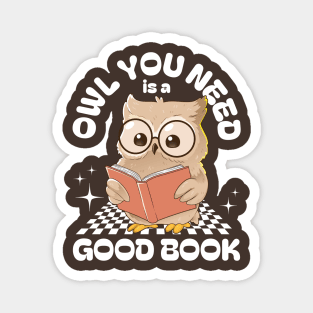 Reading Owl Magnet