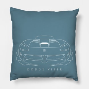 Dodge Viper - front stencil, white Pillow