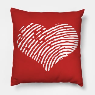 Heart Fingerprint White Love Pillow