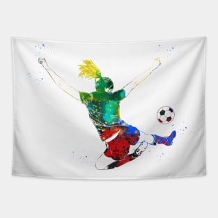Soccer Player Girl Tapestry