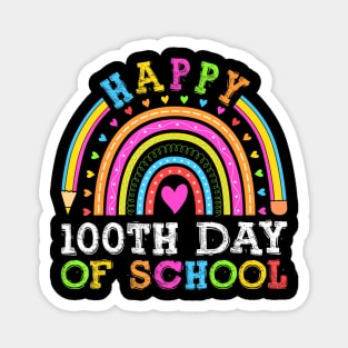 Happy 100Th Day Of School Teacher Kids 100 Days Rainbow Girl Magnet