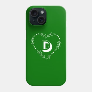 Letter D Monogram Flower Design Phone Case