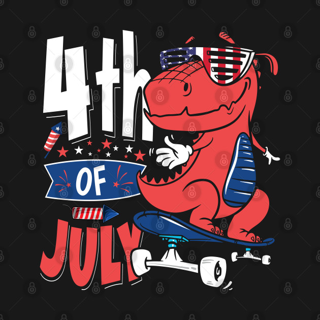 Disover 4th Of July Gift Dinosaur Skateboard Funny T-Shirts