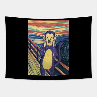 Primate Scream Expressionism Tapestry