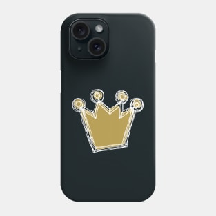 White and Gold Crown Minimalist Sketch Phone Case