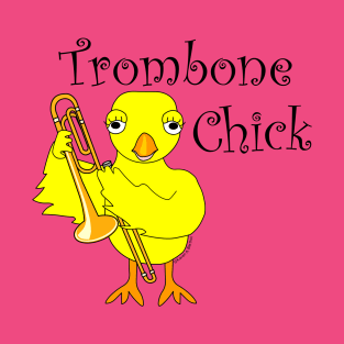 Trombone Chick Black Text T-Shirt