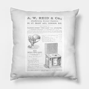 A. W. Reid & Co. - Sanitary Engineers - 1891 Vintage Advert Pillow