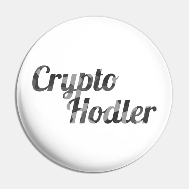 Crypto Hodler Black and White Camo Small Logo Pin by felixbunny