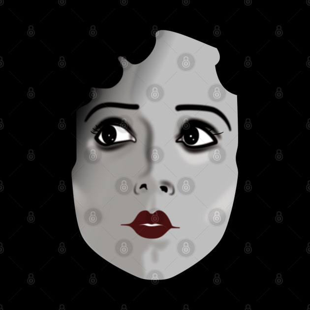 Silent movie Vintage Lady's face by Scrabbly Doodles