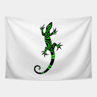 green tribal lezard Tapestry