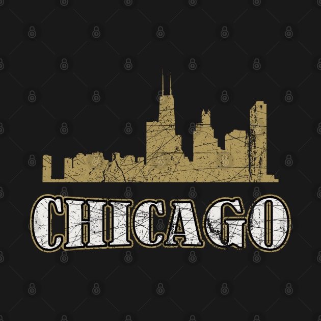 Chicago Skyline Vintage by UranusArts