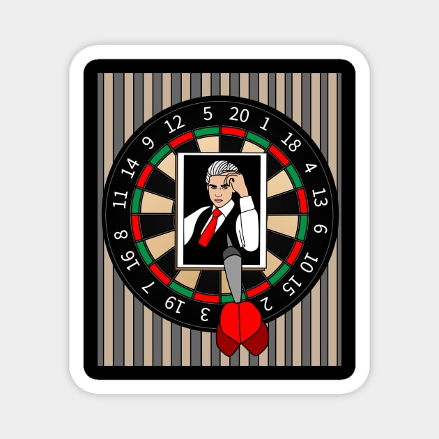 Dartboard Dart Player With Darts Arrows Magnet by flofin