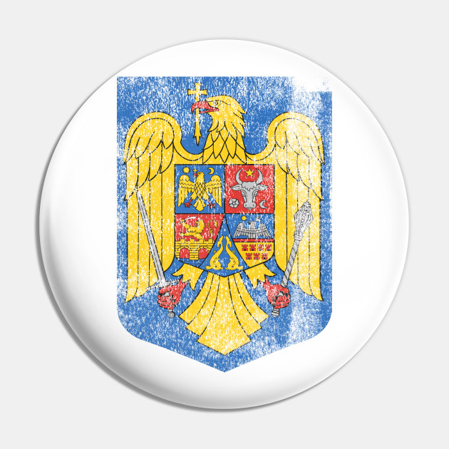 Romanian Coat Of Arms Romania Symbol Half Romanian Half American Pin Teepublic