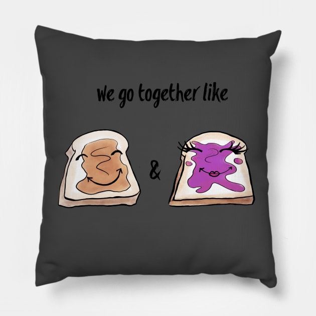 PB & J Peanut Butter and Jelly Lovers Pillow by pepekauai