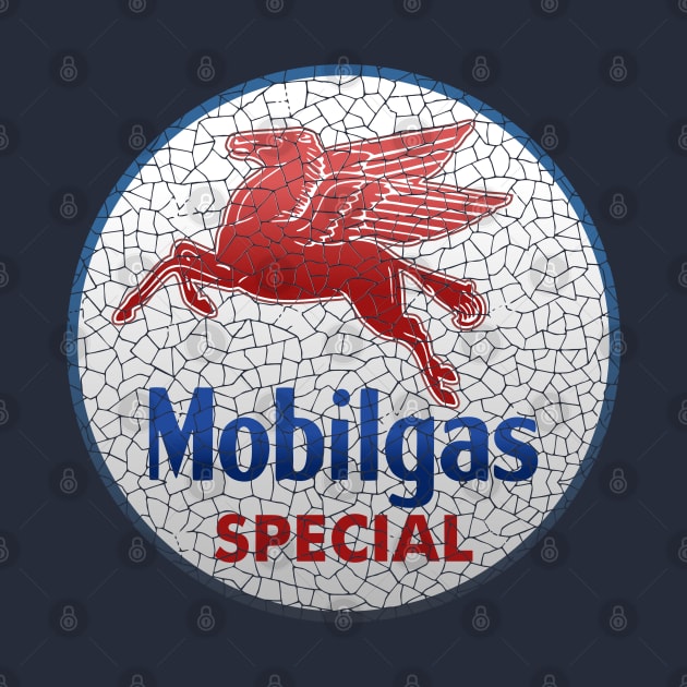 vintage oil mobil gas pegasus sign by small alley co