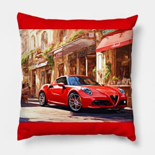 Alfa Romeo 4c in a French ambience II Pillow