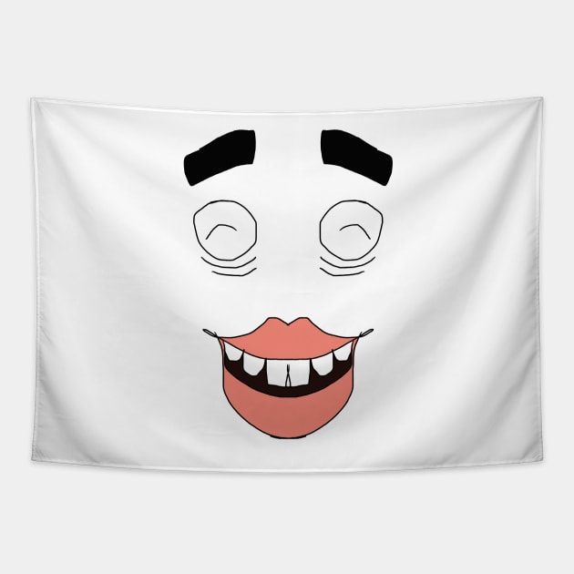 Funny Face Laughing Tapestry by Grafititee