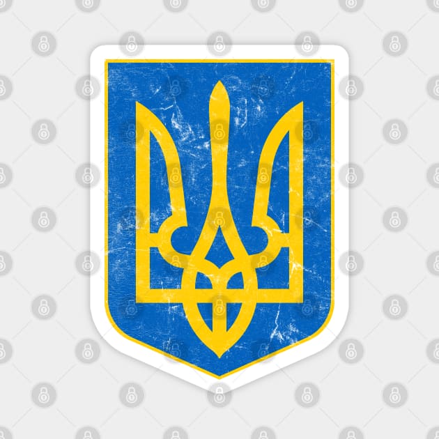 Ukraine // Vintage Faded Style Flag Design Magnet by DankFutura
