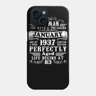 The Man Myth Legend January 1937 83rd Birthday Phone Case