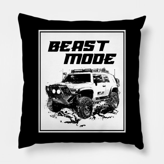 FJ Cruiser Beast Mode Pillow by MatamuaArt