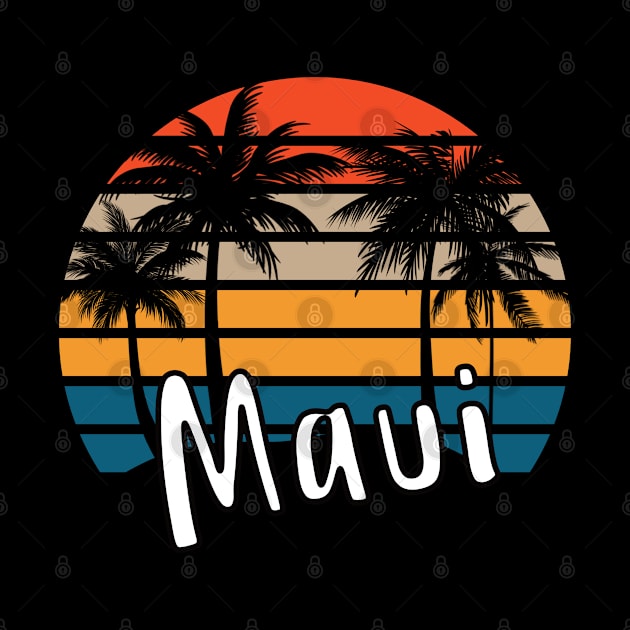 Maui Retro Vintage Sunset Design by eliteshirtsandmore