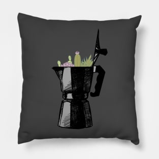 Espresso with cacti Pillow