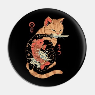 Carp Tattooed Cat Pin