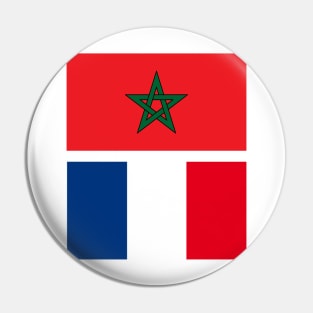 Kingdom of Morocco and France Flag Pin