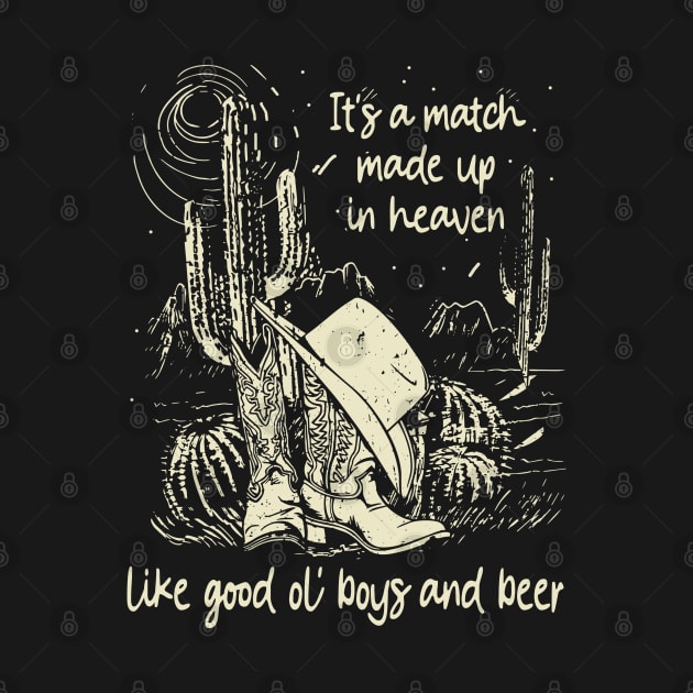 It's A Match Made Up In Heaven, Like Good Ol' Boys And Beer Cowgirl Hat Cactus by Monster Gaming