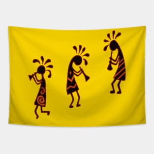 Arizona Kokopelli Tribal Flute Players Tapestry