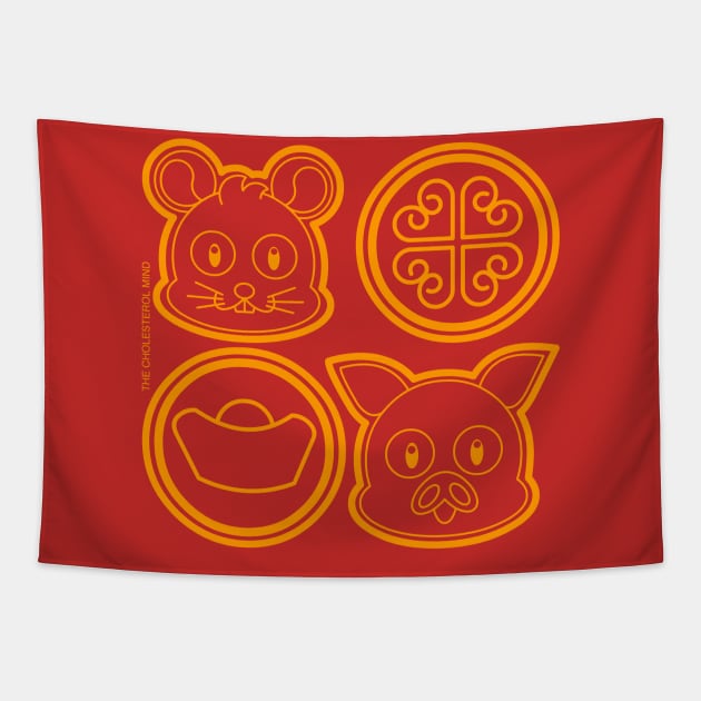 CNY: YEAR OF THE RAT COINS Tapestry by cholesterolmind