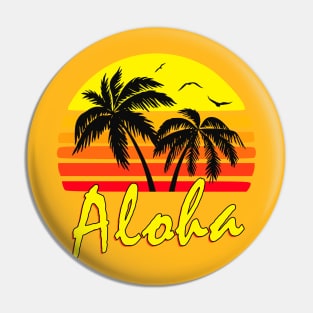 Aloha Retro Sunset Pin