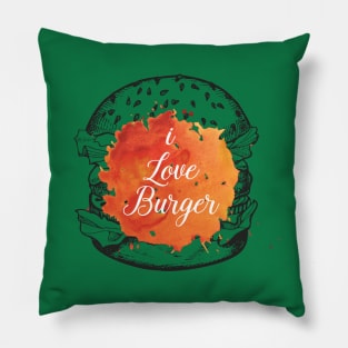 I Love Burger Pillow