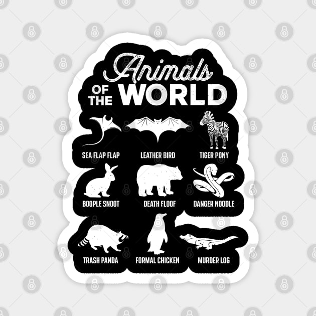 Animals of the World Funny Rare Exotic Animals Magnet by RiseInspired