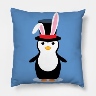 PENGUIN IN A BUNNY EARS HAT Pillow