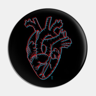 3d heart Pin