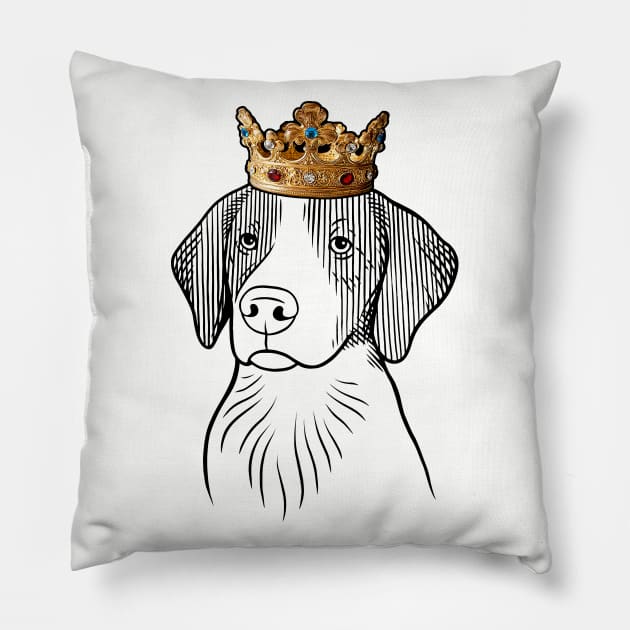 Brittany Dog King Queen Wearing Crown Pillow by millersye