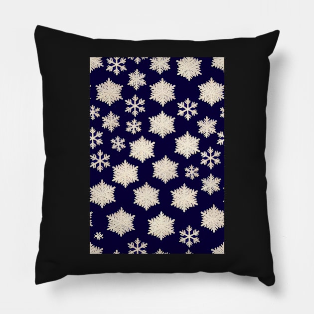 Christmas Seamless Pattern - Snowflakes #3 Pillow by Endless-Designs