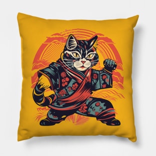 Vector style edo cat Pillow