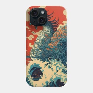 A phoenix jumping out of the waves. Phone Case