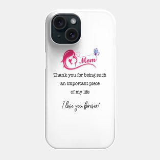 Floral Butterfly Mom I Love You Forever Happy Mother's Day Phone Case