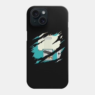 Ripped Electric Guitar T-Style Teal Color Phone Case