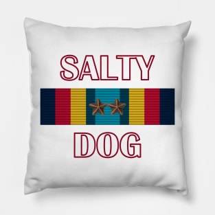 Navy Salty Dog Sea Service Ribbon Pillow