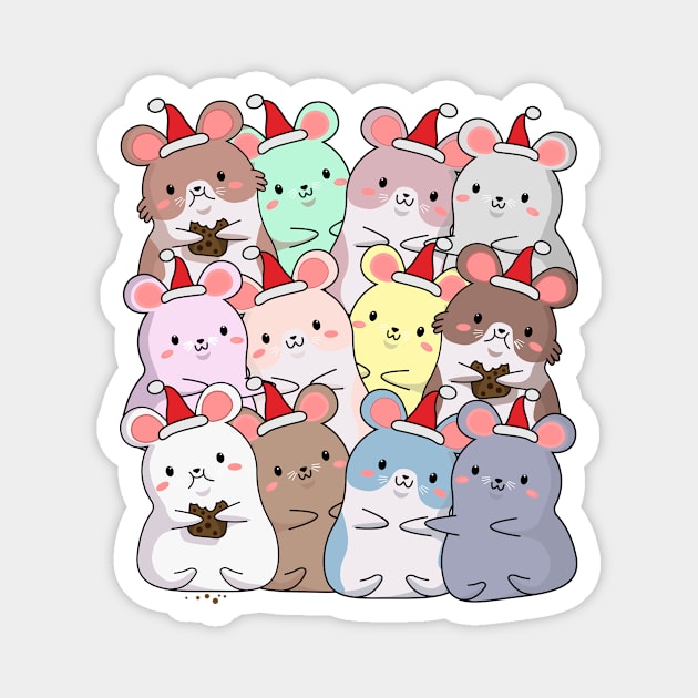 Christmas mouse Magnet by SK1X