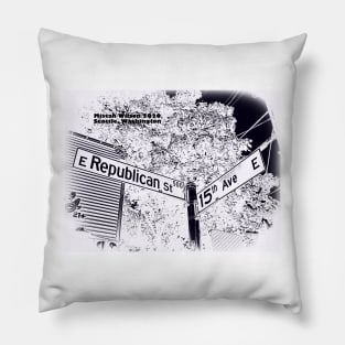 Republican Street &amp; 15th Avenue, COOKIES N CREME, Seattle, Washington by Mistah Wilson Pillow