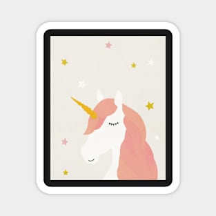 Unicorn, Abstract, Mid century modern kids wall art, Nursery room Magnet